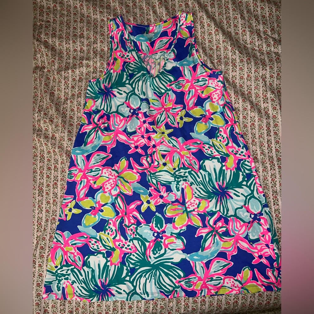 Lilly Pulitzer Blythe V-Neck Sleeveless Swing Dress Iris Blue Casa Azul Small
